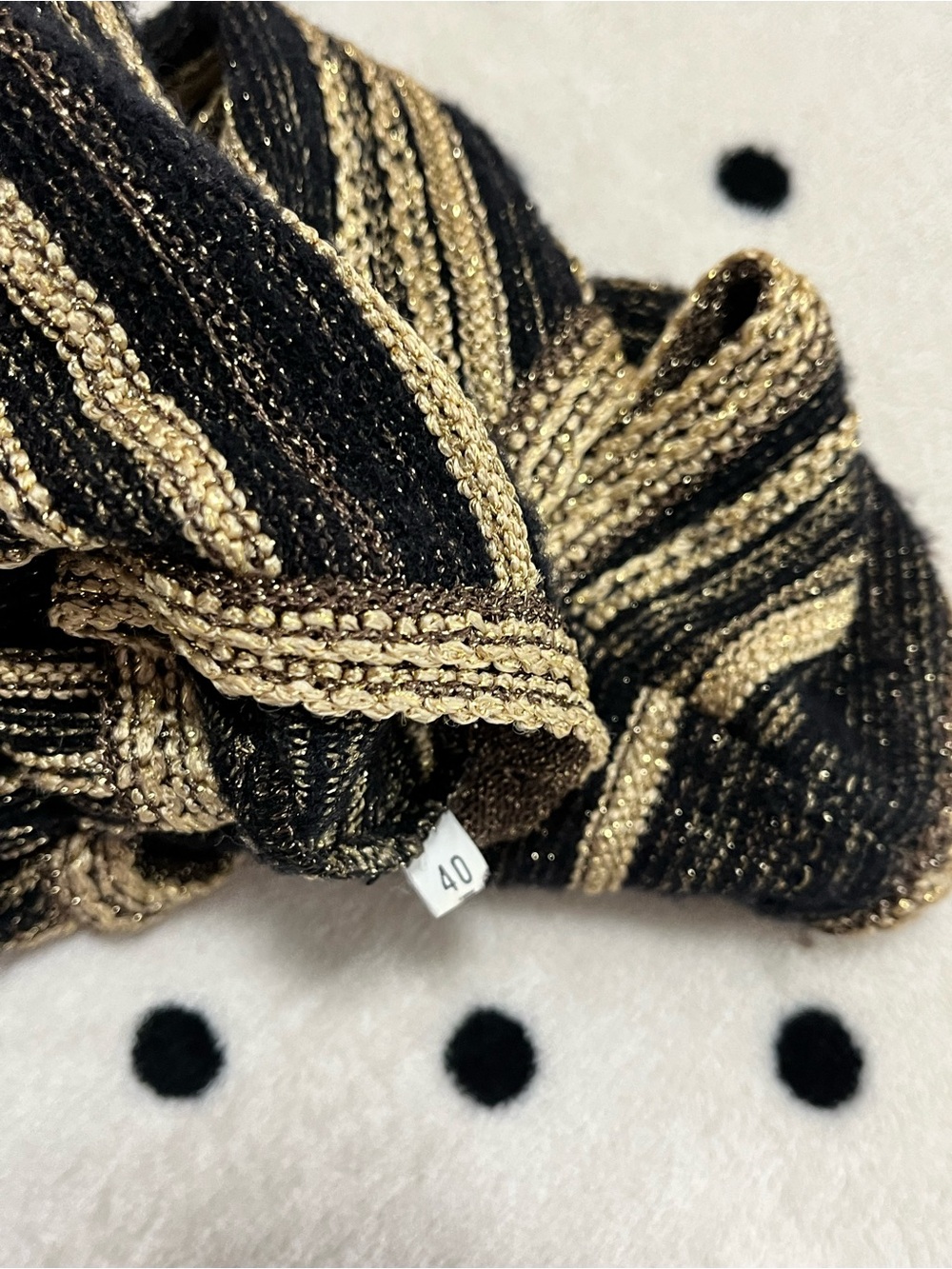 M Missoni Black & Gold Metallic Striped Knit Dress Size 40 - Picture 12 of 15